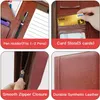 Multifunctional A4 Conference Folder Business Stationery Folder Leather Contract File Folders Zippered Organizer Card Holder 240222