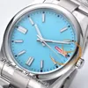 124300 VR3230 Automatic Mens Watch Clean CF 41mm Polished Bezel Turquoise Blue Dial 904L Stainless Steel Bracelet Super Edition Same Series Card Puretimewatch