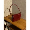 Borse da sera Borsa a tracolla da donna in pelle verniciata retrò rossa Borsa a tracolla da donna con superficie brillante Borsa da sposa sotto le ascelle quadrata alla moda