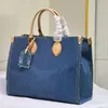 Denim lona ombro qualidade compras interno feminino tote alça de couro genuíno saco superior carta zíper bolsa bolso clássico impressão