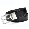 Bälten 2024 Högkvalitativ nål Buckle Cowhide Belt Korean Edition Fashion Men and Women Business Leisure Travel Double Sided