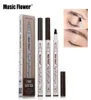 Stylo à sourcils fleur musicale, 1 pièce, imperméable, anti-taches, maquillage, croquis fins, liquide, tatouage, Super Durable, 7058047