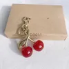 Keychains Crystal Coa Ch Cherry Styles Red Women Girls Pendant Fashion Fruit Handbag 240303