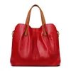 Вечерние сумки, кожаная сумка высокого качества, большая вместительная сумка контрастного цвета, темпераментная ретро-сумка, европейская дорожная сумка