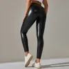 Women Pant Lu Align Woman High Black Pu Pant Taille Tenue En Cuir Sexy Leggings Pantalon Femmes Épais Stretch Pantalon Mujer Jogger Gry Lemon Lady Gry Sports Girls