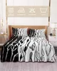 Linha de saia de cama simples preto branco elástico colcha com fronhas protetor colchão capa conjunto folha