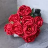 Simulering Silk Flower Arrangement Artificial Rose Bouquet Wedding Pography Props Home Living Room El Peony Flowers Decor 240301