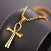 Naszyjniki wisiorek vintage cross mężczyźni stal nierdzewna amulet egipski ankh krucyfiks symbol chokery łańcuchy kobiety biżuteria prezenty