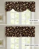 Curtain Coffee Bean Texture Short Window Adjustable Tie Up Valance For Living Room Kitchen Drapes