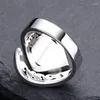 Anéis de cluster genuíno s925 prata esterlina para mulheres homens moda oco eterno rattan cruz estrelas punk jóias