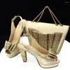 Kleid Schuhe Ankunft Kristall Gelb Farbe und Tasche Passenden Set Italienische Elegante Frauen High Heels Für Party