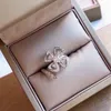 Yongzhan serie Clover designer ring voor vrouw diamant Verguld 18K Gratis aanpassingsmaat merk designer sieraden klassieke stijl cadeau voor vriendin met doos 017