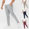 Hommes Patchwork rayé Plaid décontracté Peepers élégant jambe droite Stretch pantalon pour les fêtes de mariage usage quotidien 3 XL 230226