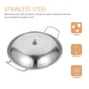 Poêle poêle avec couvercle en acier inoxydable Stockpot shabu non manche de casserole de cuisine ménage woks pour approvisionnement