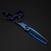 Professional 6 Upscale scissor Blue Damascus hair scissors cutting barber tools haircut thinning shears hairdresser scissors 240228