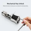 SMART LOCK BLUETOOTH TROE TUYA FINGERPRINT Lösenord IC Card Key 60mm 70mm 80mm Cylinderlock App Remote Control Electronic