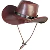 Beretten draagbare cowboy hoed heer visser cadeau voor kamperen klimliefhebbers brede rand verkleeding