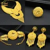 Aniid Indian Big Plated Gold Jewelry Women Necklace Set Dubai African Party Bridal Wedding Presents Arabiska halsbandsmycken Set 240221