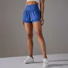 Lu Align Woman Elastic Gym Short Sport Outfit Runing Pants with Tickets Women Tennis kjolar Golf PantsKirt Running Training Shorts Jogger Gry Lemon Lady Gry Sports Gi