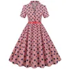 Casual Dresses Y2k Vintage Summer Dress Women'S American Style Star Striped Print Midi Lapel Button Ball Gown Floor Length Ladies