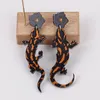 Boucles d'oreilles pendantes en acrylique, lézard Gecko pour femmes, tendance, longue fleur, Animal asymétrique, goutte, bijoux de déclaration, 2024