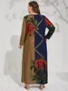 Sukienki w dużych rozmiarach sukienka zimowa kobieta 2024 Kobieta z długim rękawem kontrast wielokolorowy Kwiatowy Elegancki, duży, kręty ubrania dla kobiet