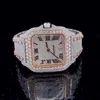 Reloj de diamantes de oro rosa Reloj antiguo helado de alta demanda Moissanita de claridad VVS disponible al mejor precio para mujeres y hombres