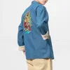 Этническая одежда Рубашки с вышивкой в китайском стиле Блузка Hanfu Японский Harajuku Повседневные джинсовые куртки Пальто Брюки-шаровары в стиле хип-хоп Комбинезоны