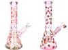 Vintage Pink Cherry Strawberry Glass Pipe Bong Dab Rig Water Hookah Original Glass Factory made can put customer logo by DHL UPS CNE