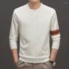 Мужские свитера, весенне-осенний шерстяной свитер с длинными рукавами и круглым вырезом, мужские пуловеры, вязаные топы, модные корейские облегающие мужские джемперы большого размера