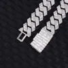 Anpassad lyx 22mm bredd Baguette Kubansk kedja 925 Solid Silver Moissanite Link Mans Hip Hop Necklace