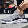 2020 Fashion New Running Casual Shoes Flying Woven Mesh Breathable Sneakers Lightweight Wear-resistant Jogging Men Sport ShoesF6 Black white