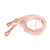 Harnais rose clair Double laisse pour chien PVC harnais pour chien confortable sangle de poitrine réglable ensemble de trois pièces colliers harnais laisses