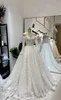 Verkliga bilder spets bröllopsklänning 2024 Ny ankomst långa ärmar spetsar bakåt brudklänningar toppkvalitet blommig spets