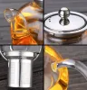 Tools 600/800ml Heat Resistant Glass Teapot Flower Tea Set Kettle Coffee Tea Pot Drinkware Set Stainless Steel Strainer Teapot