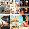 2021 Sexy Girls Plaque Metal Vintage Tin Sign Pin Up Lady Shabby Chic Decor Metal Signs Vintage Bar Decoration Metal Poster Home A9654909