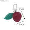 Keychains Lanyards 2024 Creative Cartoon Simulated Red Bayberry Geometric Girls Fruit Series Accessories Ring 240303