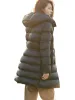 コート冬の新しい女性のミッドレングスダウンジャケットジッパーブラックネイビーブルー女性の太いコート