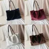 hisuely faux fur tote bag 겨울 플러시 여성 어깨 캐주얼 레이디 핸드백 여성 체인 더 큰 용량 여행 쇼핑 240228