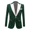 Classic Men Luxurious Wedding Suit Jacket Red Green Gray Blue Fashion Singer Host Stage Performance Blazers Dress Coats 240223