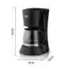 Verktyg 0.6L Electric Drip Coffee Maker 600W Hushållens kaffemaskin 5 kopp te kaffekrukmjölk kaffe makare för gåva 220V