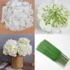 Fleurs décoratives hortensia têtes en soie paquet de 20 entièrement artificielles avec tiges pour mariage