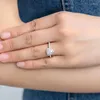 Cluster anneaux zoca réel 925 argent sterling Moisanite triangle de mariage promesse promesses de bijoux pour femmes cadeaux de doigt