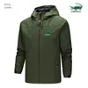 Spring and autumn fashion brand embroidered hooded windbreaker mens coat outdoor sports windproof jacket plus size 5XL 240223