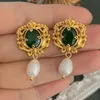 Classique naturel perle pendentif bijoux exquis boucle d'oreille femmes délicat Vintage bijoux à la mode boucles d'oreilles 240227