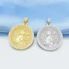 Blues OEM Hip Hop Iced Out Moissanite 925 Sterling Silver Statue of Liberty Medallion Round Coin Liberty Necklace For Men Women
