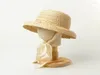 Hats X239 Children Straw Raffia Sun Hat Handwoven Lafite Retro Flat Top Folding Brim For Boys And Girls Travel Cap8274748