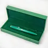 PPS Luxury Classic Metal Green Spray Paint Ball Point Pen Office School Writing Stationery med Rx Box Set Gift Refills 240229