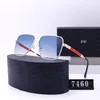 luxury Oval sunglasses for men designer summer shades polarized eyeglasses black vintage oversized sun glasses of women male sunglass 7 color with box 7460