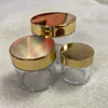 10/30/60ml Jar Gold Lids Clear Empty Travel Bottle Cosmetics Container Nails Acrylic Powder/Glitters Bottle Nail Sequins Box Jar 240229